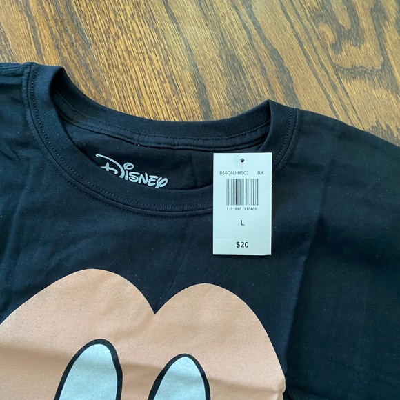 NWT Disney L Shirt Black Mickey Mouse Large Face T Shirt Top Lg - Picture 2 of 4